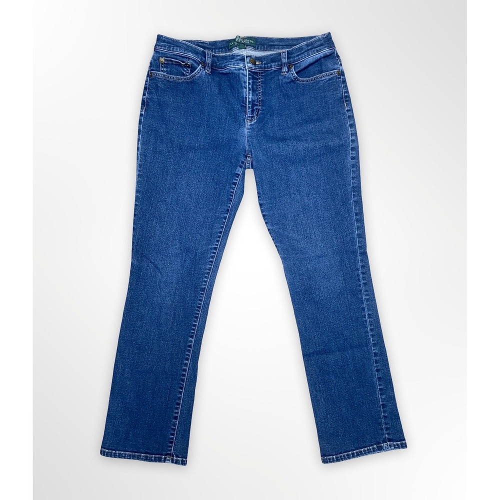 Lauren Ralph Lauren Jeans Womens Size 12 Petite Stretch Blue Denim LRL Fit 32x28